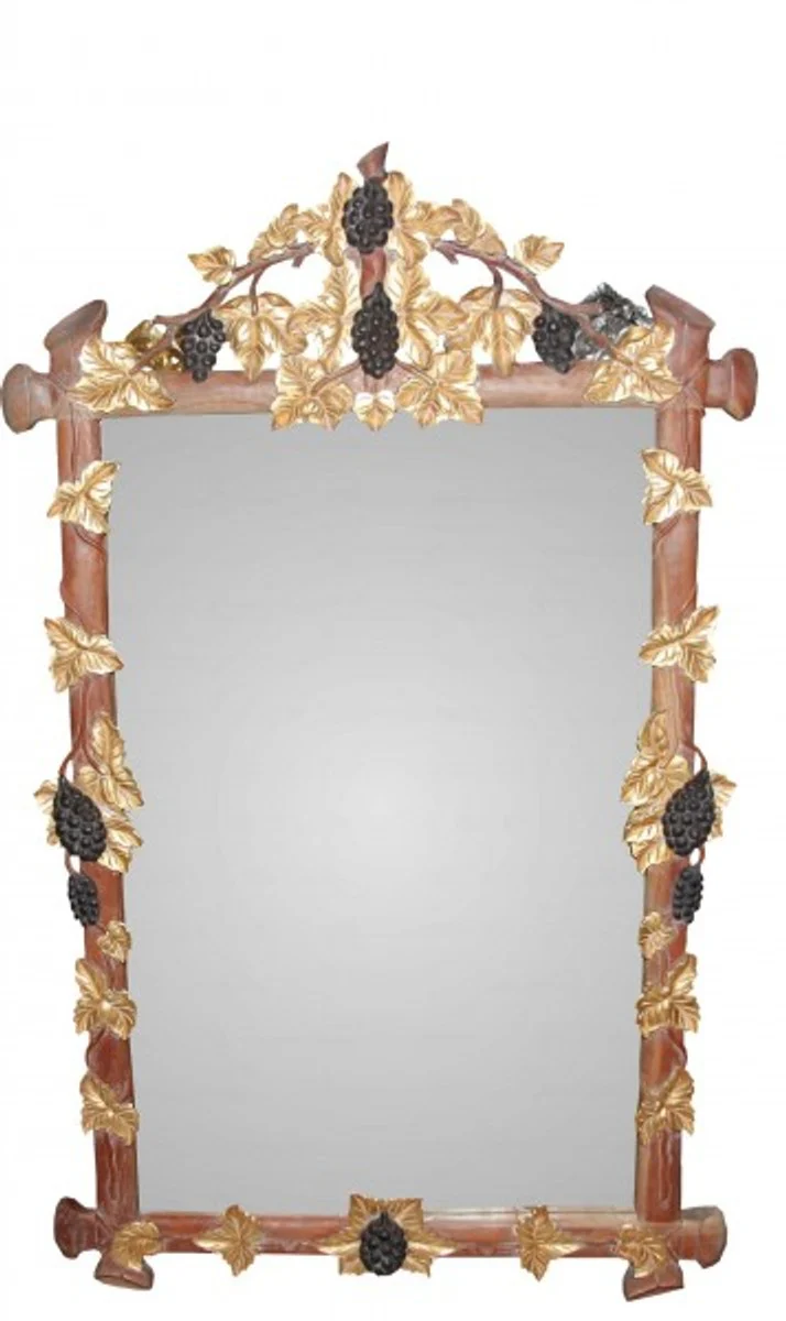 Baroque wall mirror grapes brown/gold/black antique look 141 x W 85 cm - hotel, restaurant furniture