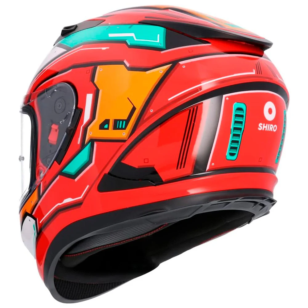 SHIRO SH-605 SHADOW HELMET RED / ORANGE / BLUE