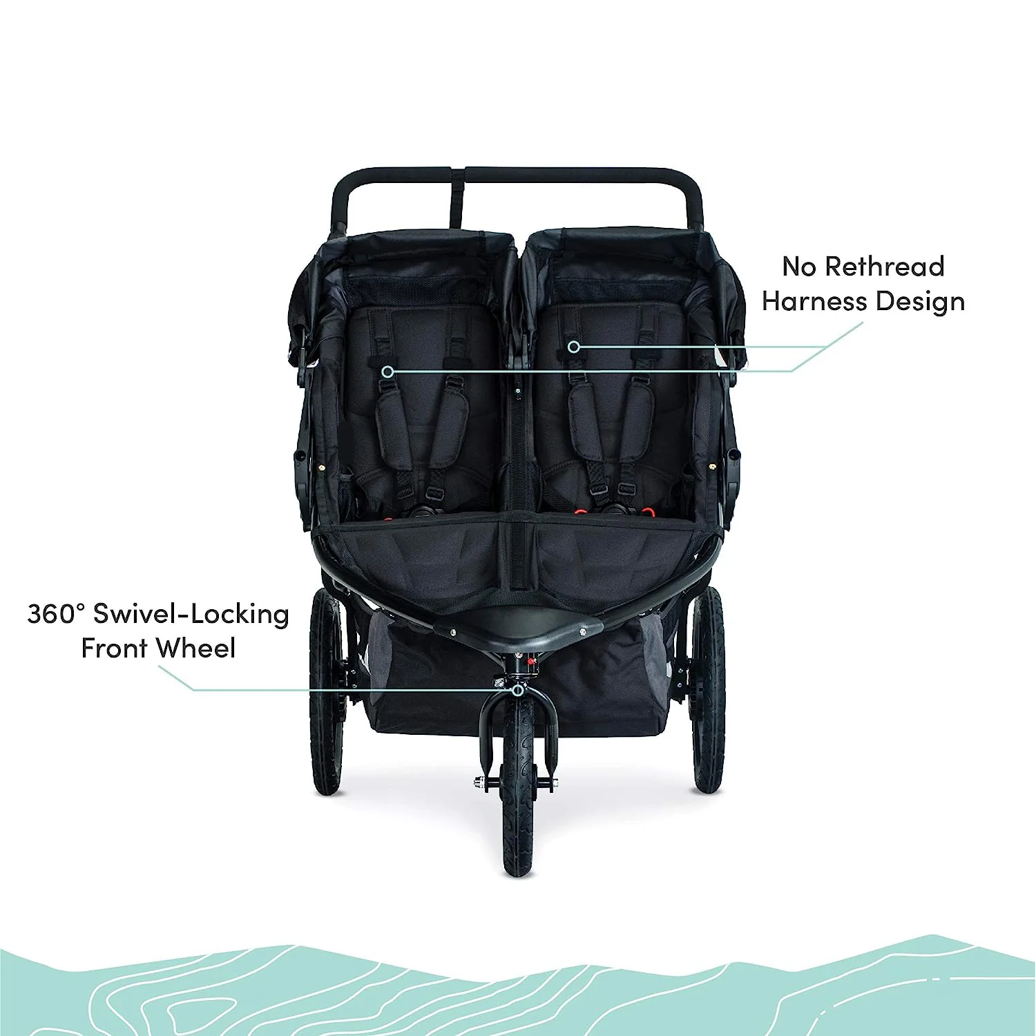 Gear Revolution Flex 3.0 Jogging-Kinderwagen, Lunar – Ultrareflektierende Akzente