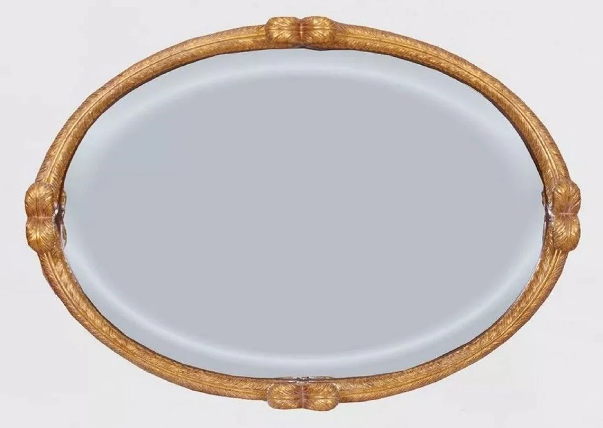 Luxury Baroque Wall Mirror Antique Gold / Dark Brown - Oval Mirror in Baroque Style - Baroque Wardrobe Mirror - Luxury Furniture in Baroque Style - Baroque Furniture - Noble & Magnificent