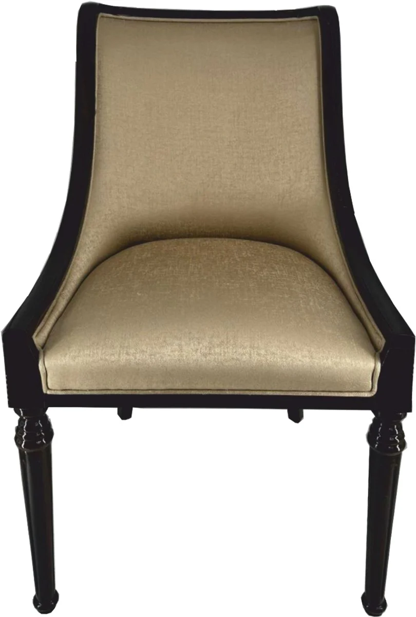Luxus Art Deco Esszimmer Stuhl Gold / Schwarz H. 110 cm - Barock Möbel