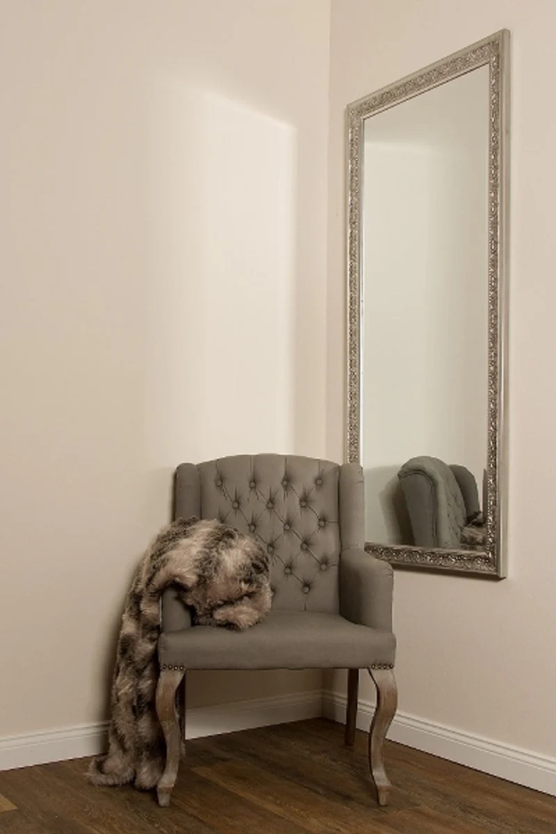 Baroque mirror silver 72 x H. 162 cm - Handmade baroque wall mirror