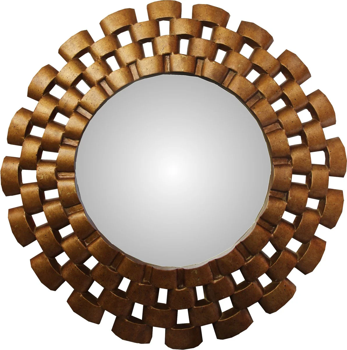 Barock Wandspiegel Rund Antik Gold Durchmesser ca 78 cm - Antik Look Spiegel