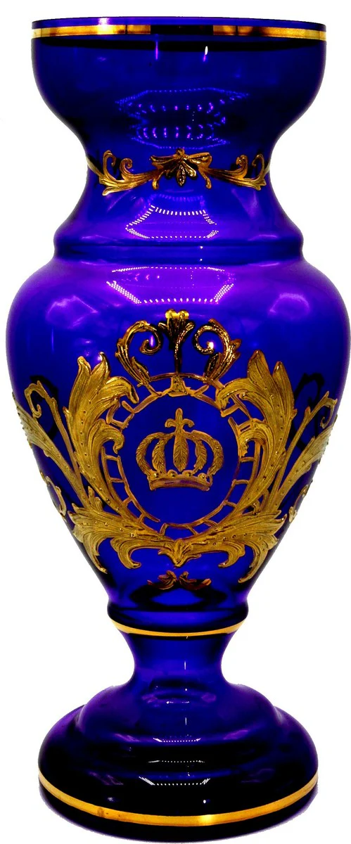 Pompöös by luxury trophy vase with 24 carat gold plating purple / gold Ø 14 x H. 30.5 cm - Pompöös flower vase designed by Harald Glööckler