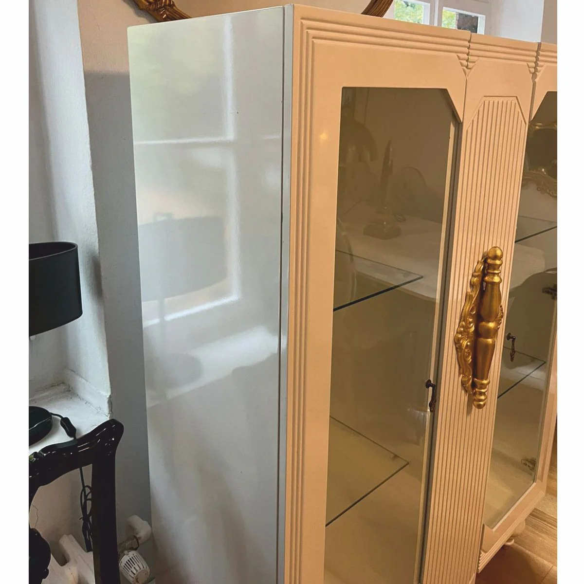 Luxus Barock Vitrine Weiß / Gold 125 x 49 x H. 169 cm - Ausstellungsstück