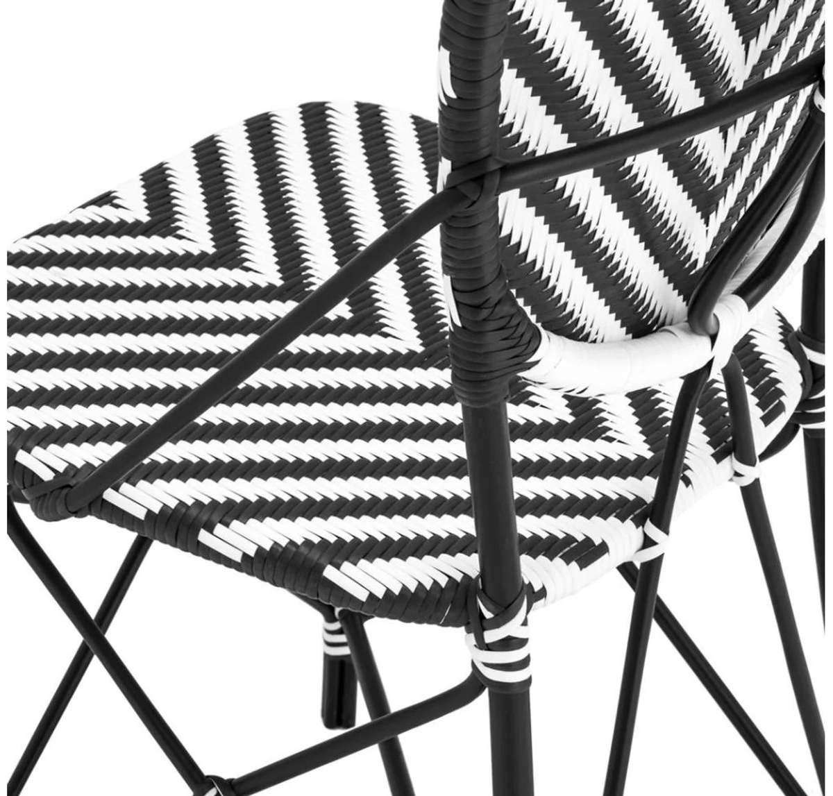 Designer garden chair black / white - luxury garden furniture