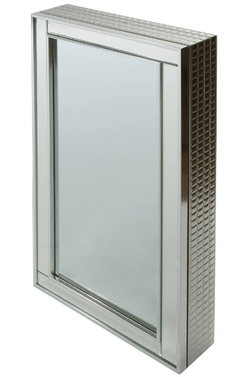 Luxury jewelry cabinet silver 40 x 9 x H. 80 cm - mirror cabinet with mirrored sliding door