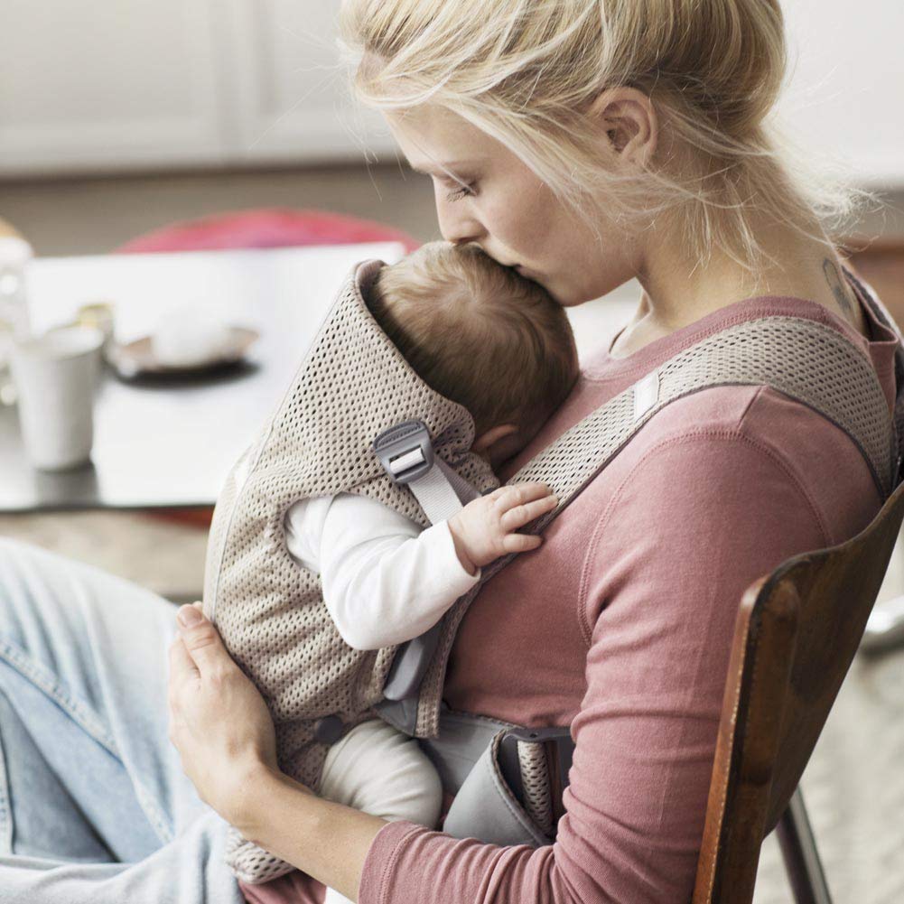 Babytrage Mini, 3D-Netz, Anthrazit/Leopard