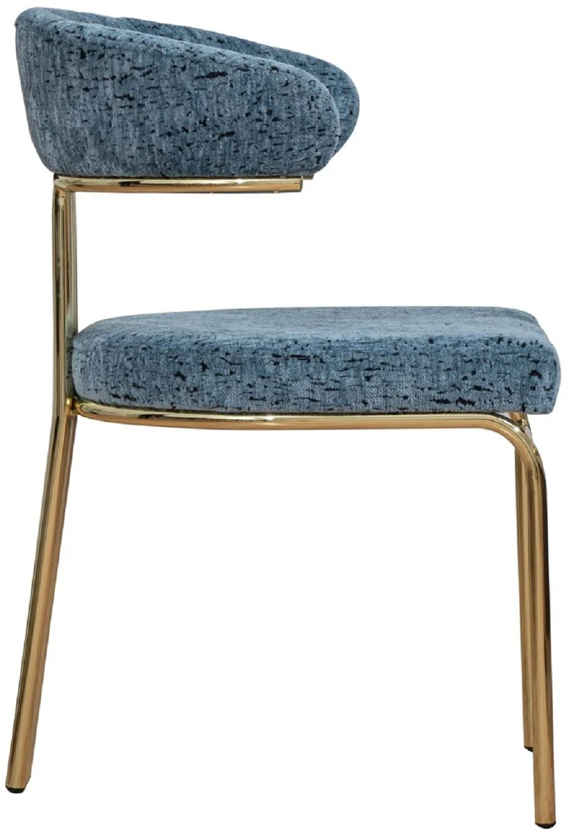 Luxury dining room chair blue / gold H. 83 cm