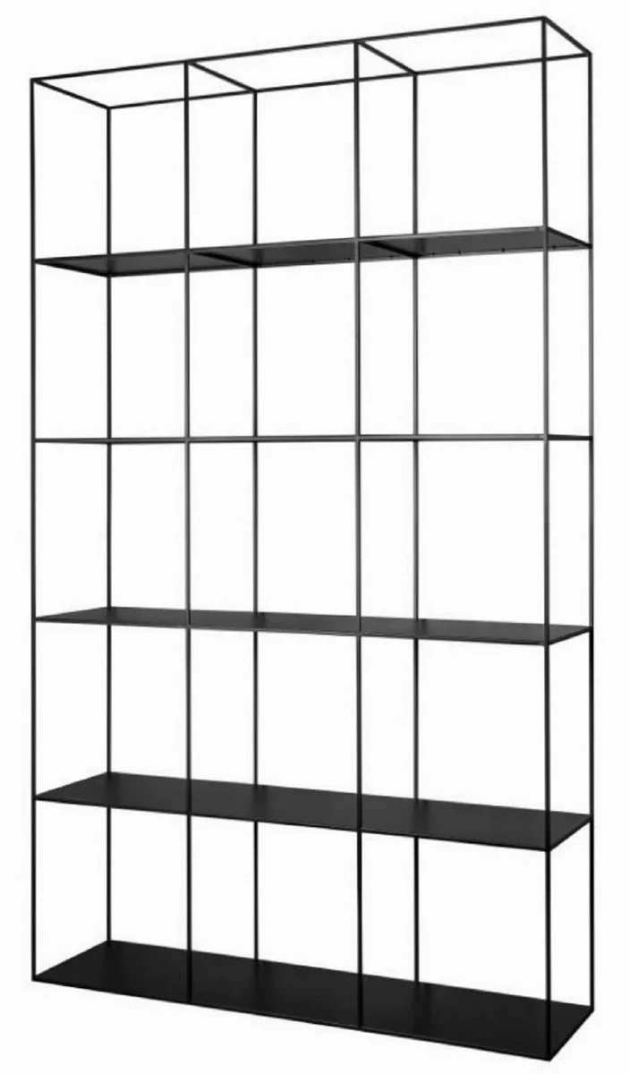 Luxury metal shelf cabinet black 120 x 40 x H. 200 cm - living room cabinet - bookcase - luxury furniture