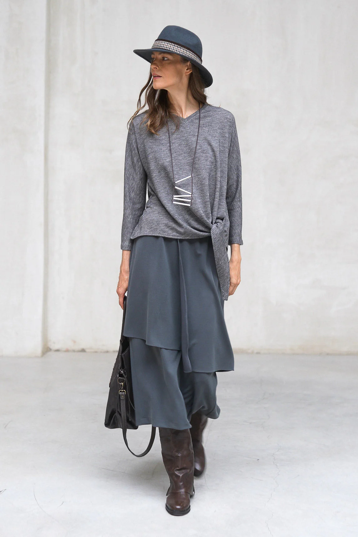 Rivera-Spanien Falda Chiavari gris marengo