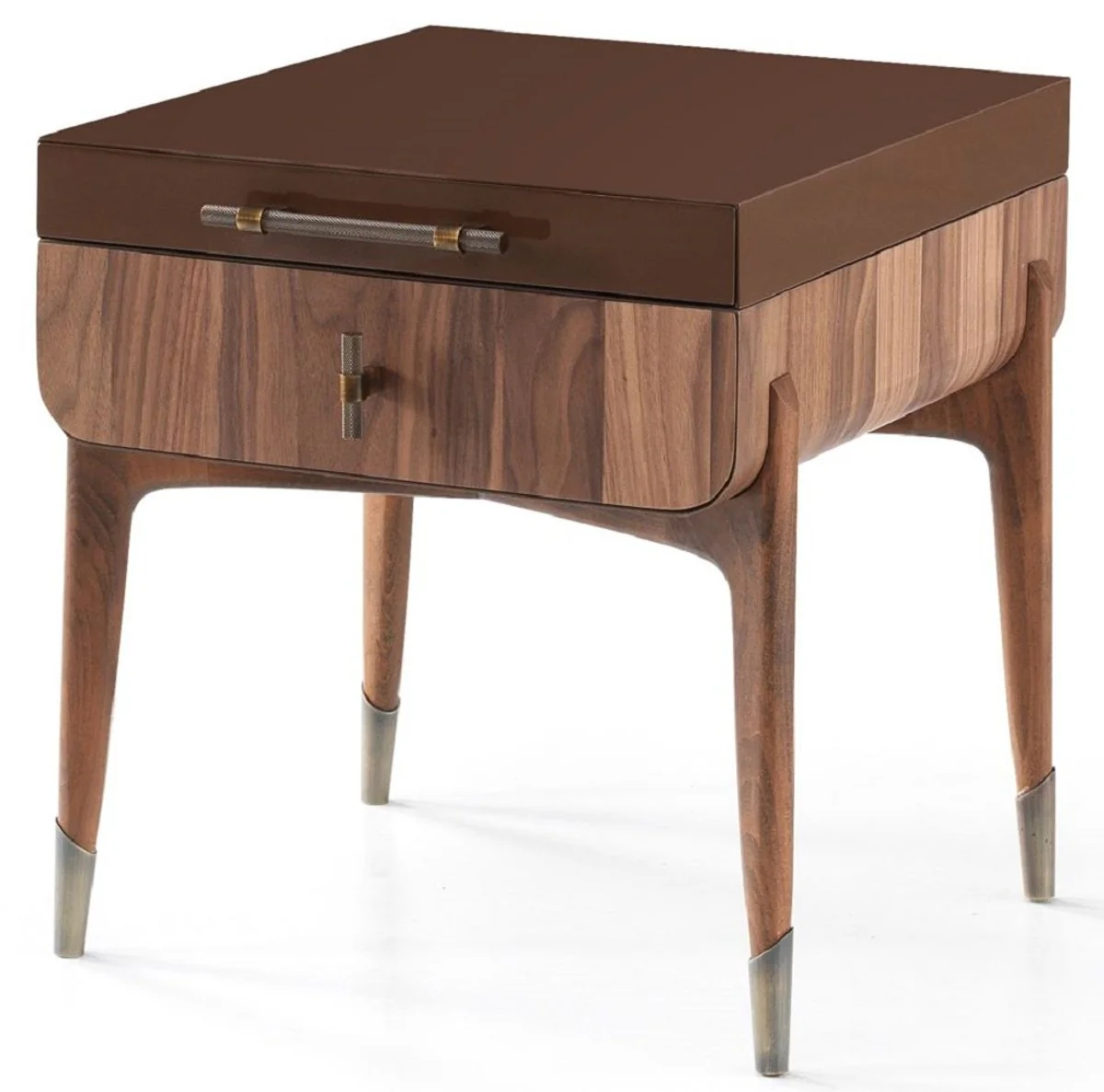 Luxury bedroom set light brown / brown - 1 double bed with headboard & 2 nightstands - Luxury bedroom furniture - Luxury bedroom furnishings