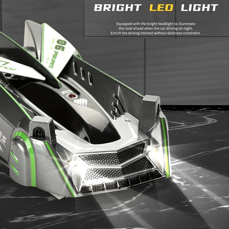 Lasergesteuertes Zero-Gravity-Stuntauto zum Klettern an der Wand – 360° drehbare Dual-Modi, LED-Leuchten und wiederaufladbare Batterien – perfektes Outdoor-Sportspielzeug und Geburtstagsgeschenke für Jungen und Mädchen!