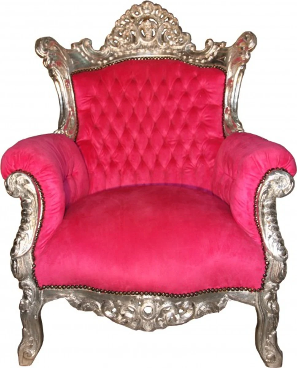 Barock Sessel Al Capone Pink/Silber