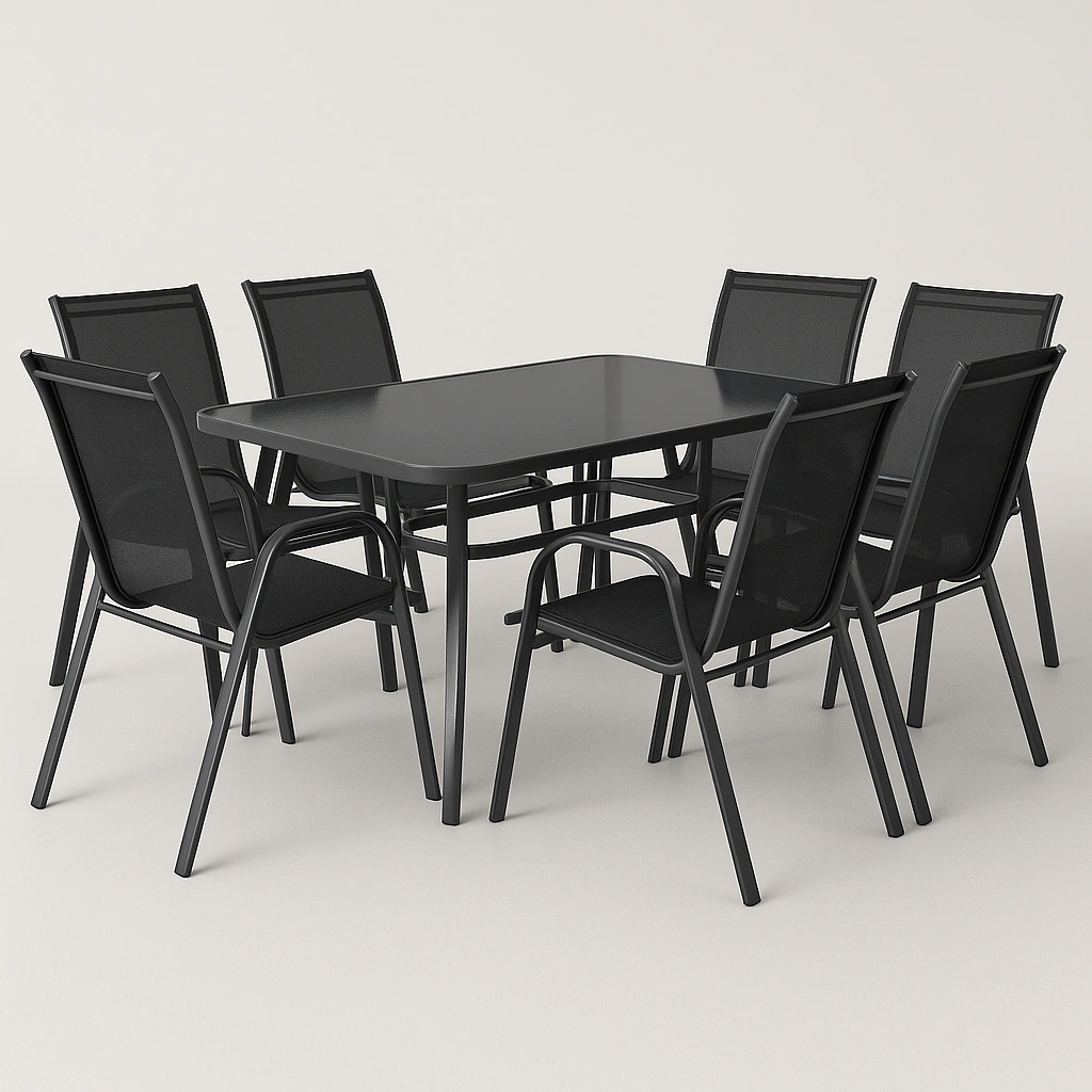 Anthrazitfarbenes Aluminium-Gartenmöbelset - gnStyqR364af