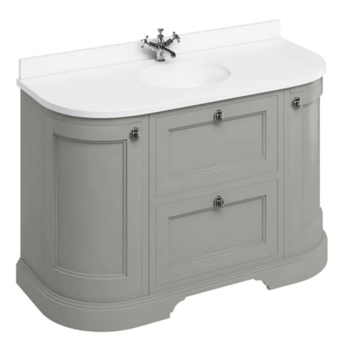 Wash cabinet/vanity unit with marble top doors and drawers