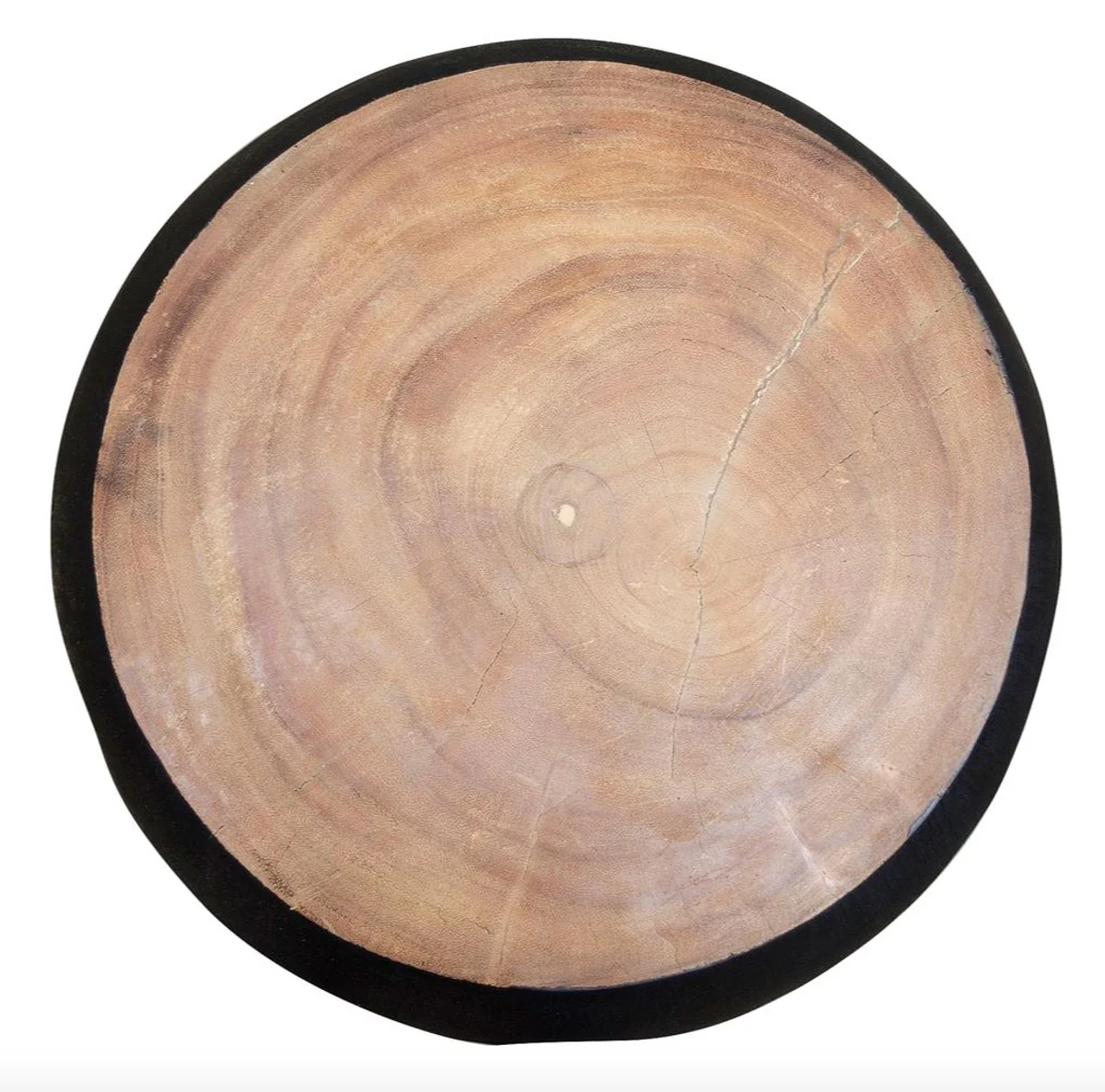 Side table black / natural 40 x H. 54.5 cm - living room furniture