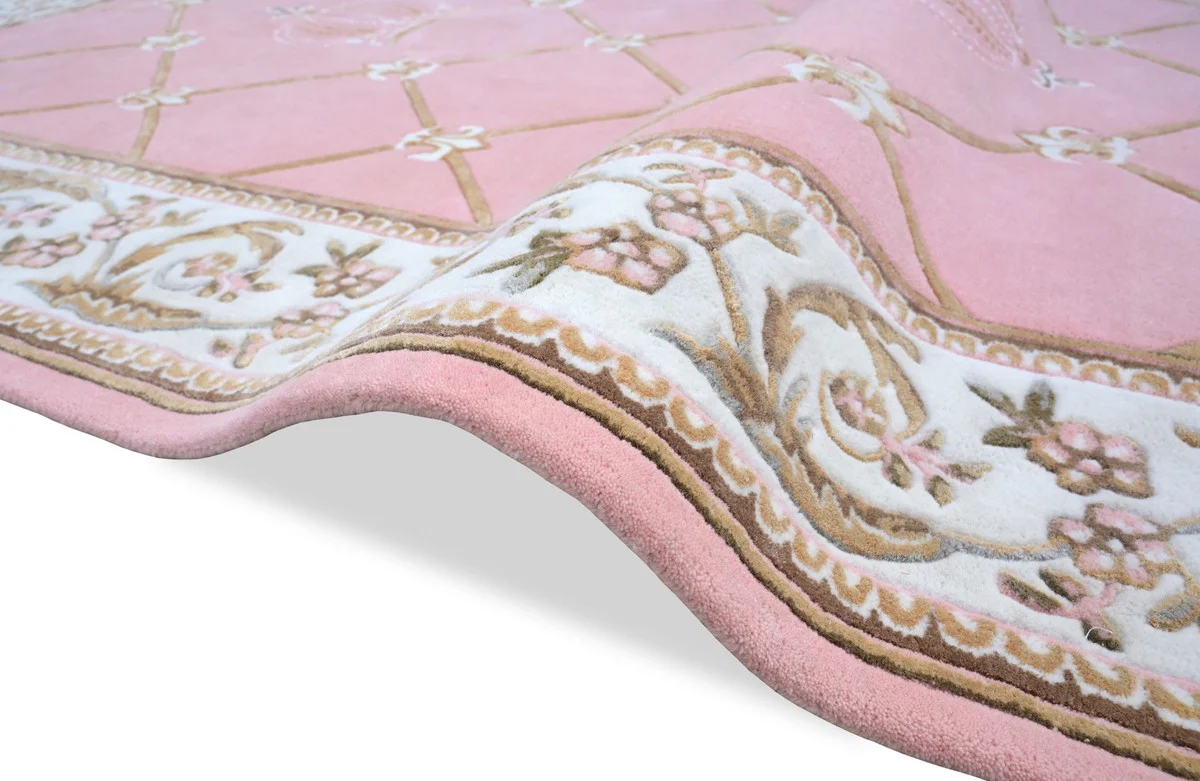 Pompöös by Luxury Baroque Carpet Crown by Harald Glööckler Pink / White / Brown 200 x 300 cm