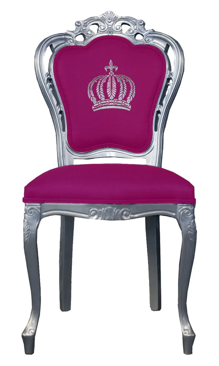 Pompöös by Luxury Baroque Dining Chair Pink / Silver - Pompöös Baroque chair designed by Harald Glööckler