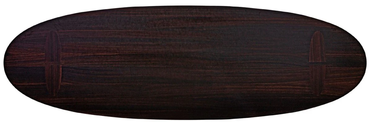 Luxury Eucalyptus Veneer Dining Table Dark Brown - Various Sizes - Oval Kitchen Table - Solid Wood Dining Room Table - Luxury Dining Room Furniture