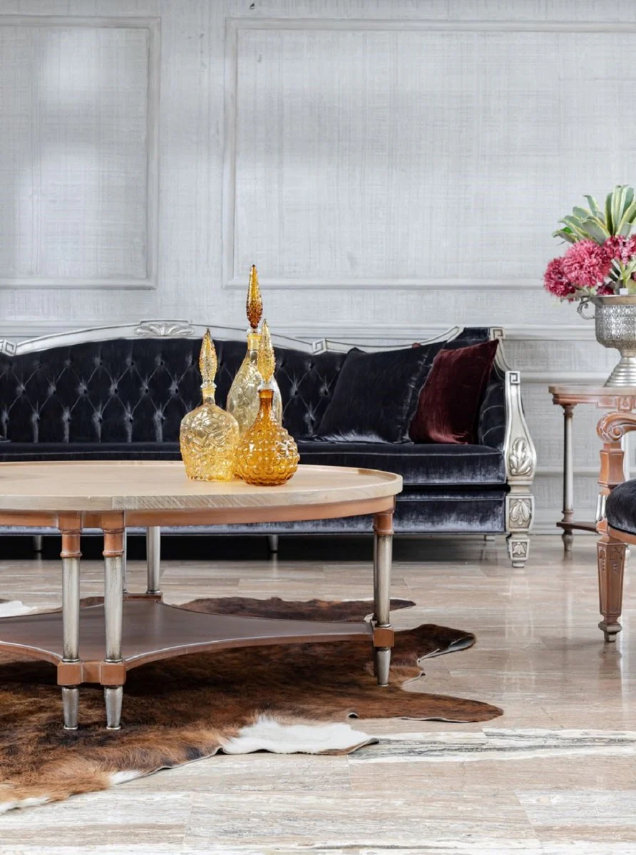 Luxury Baroque Living Room Sofa Purple / Silver - Magnificent Baroque Living Room & Hotel Furniture