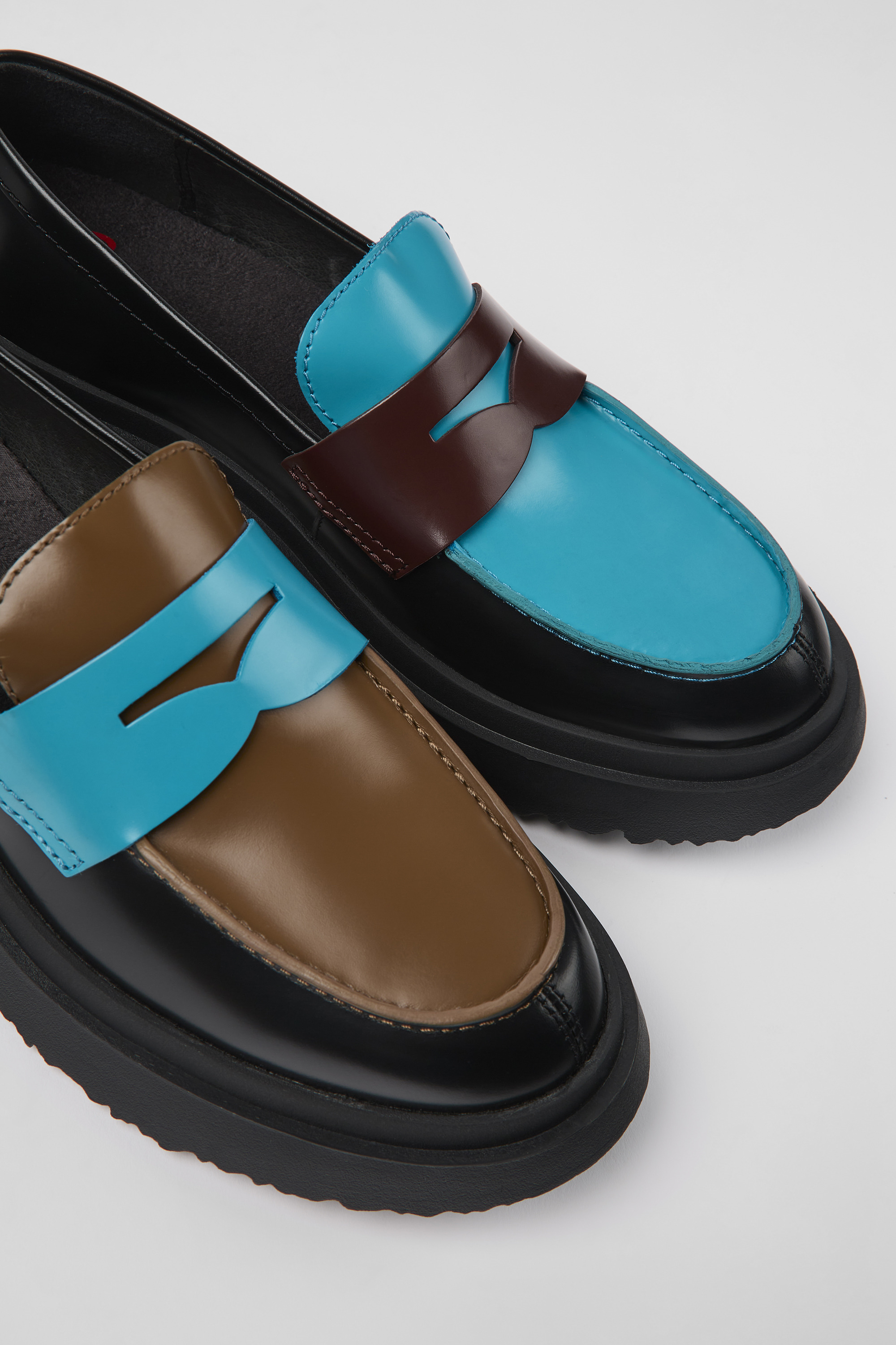 Twins - Mehrfarbige Leder-Loafer für Frauen