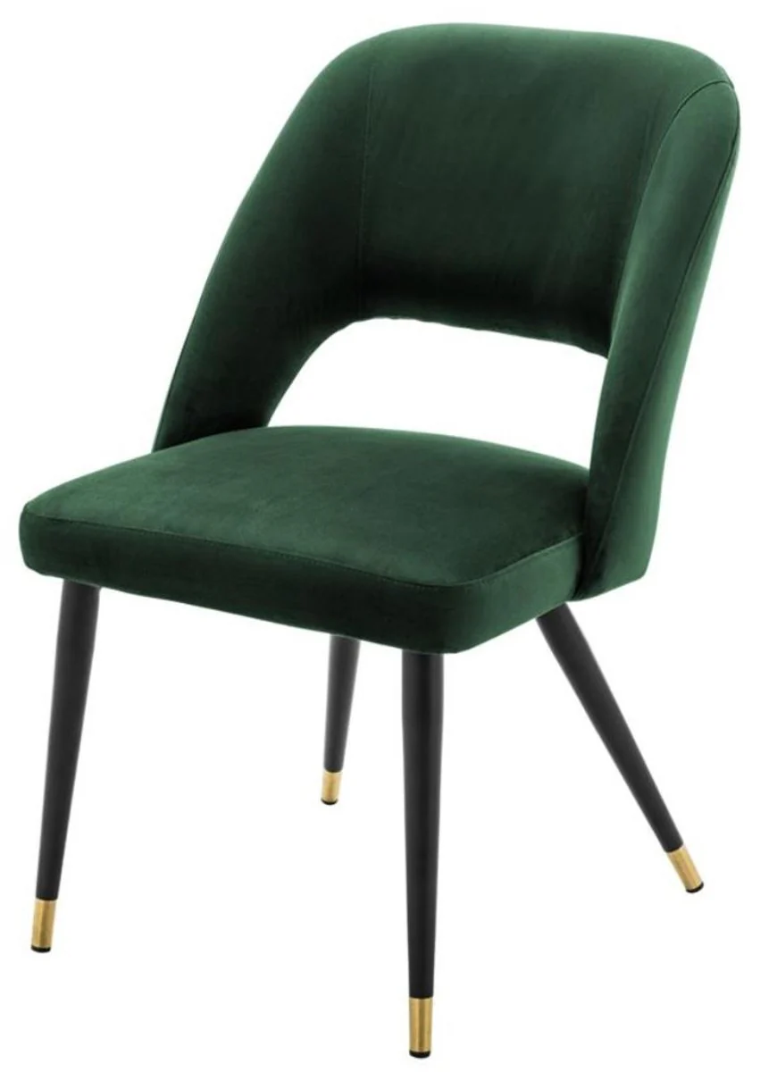 Luxury dining room chair green / black 52 x 58 x H. 85 cm - Luxury dining room furniture