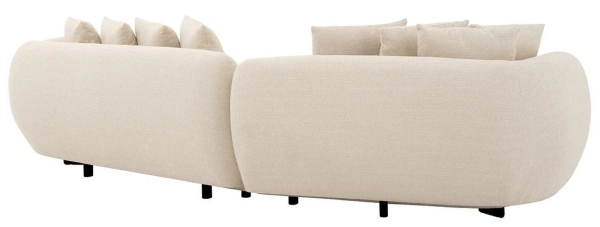 Luxury sofa beige / black 314 x 130 x H. 68 cm - Curved living room sofa - Hotel sofa - Living room furniture - Hotel furniture - Luxury furniture - Luxury furnishings