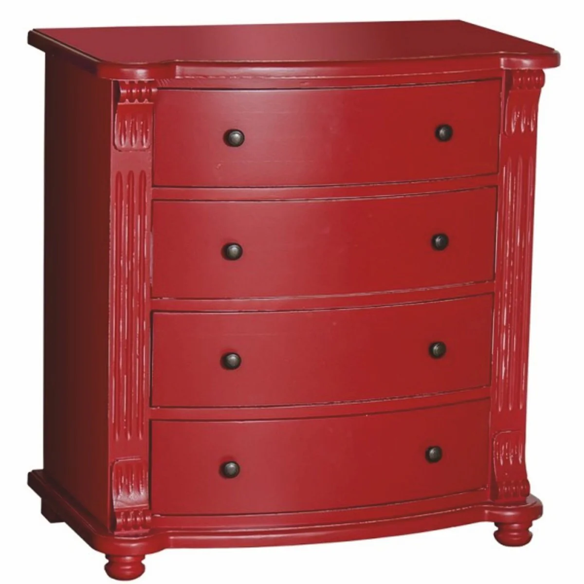 Landhausstil Kommode mit 4 Schubladen Rot 80 x H. 100 cm - Landhausstil Möbel