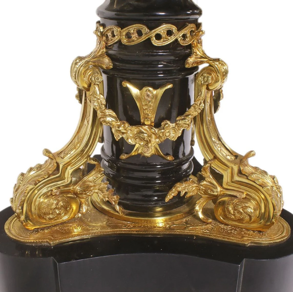 Baroque dining table black / multicolored / gold - magnificent solid wood dining room table in baroque style - baroque dining room furniture - noble and magnificent