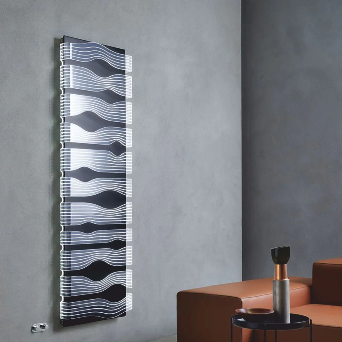 Luxury LED wall heater black / white H. 182 cm - Made in Italy