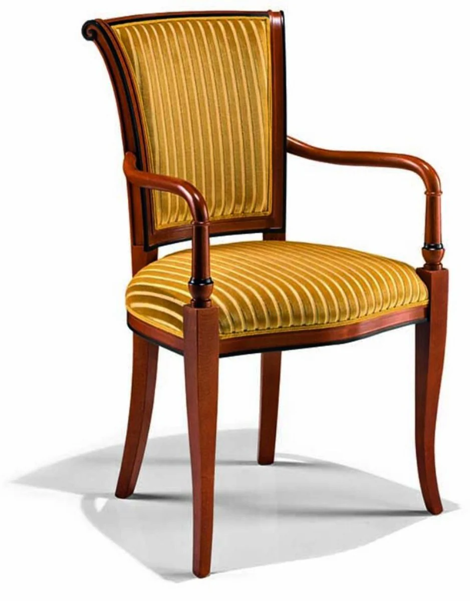 Luxury Baroque Dining Room Chair with Armrests Gold / Brown - Italian Baroque Furniture