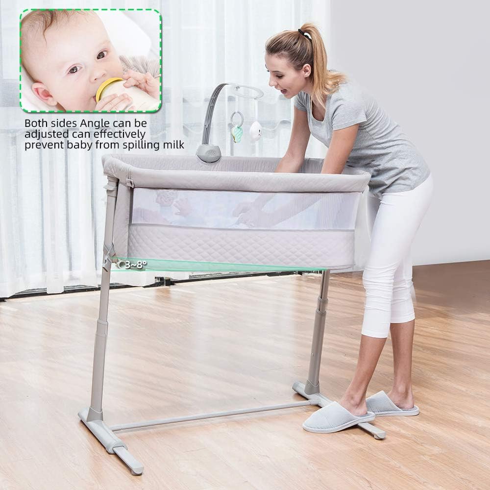 Baby-Nachtbett-Babywiege, bestes Bettbett für Neugeborene, tragbarer Schlafwagen für sichereres gemeinsames Schlafen, Bettbett plus Hängefigur, Musik und eingebaute Räder – Mädchen, Jungen, Unisex