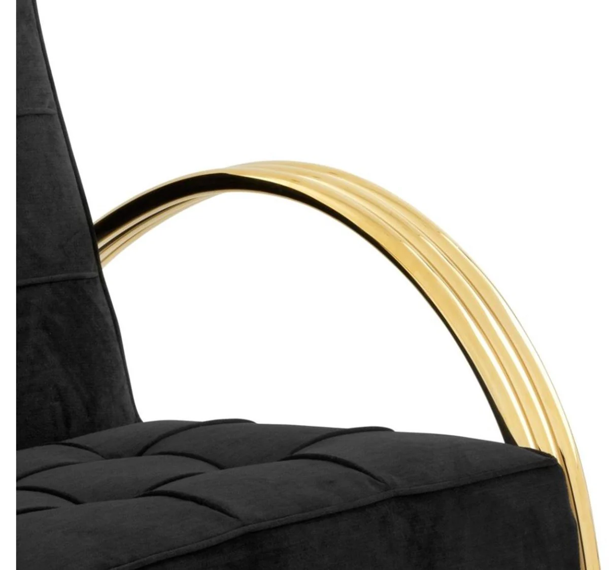 Luxury armchair black / gold 75 x 98 x H. 78 cm - designer armchair