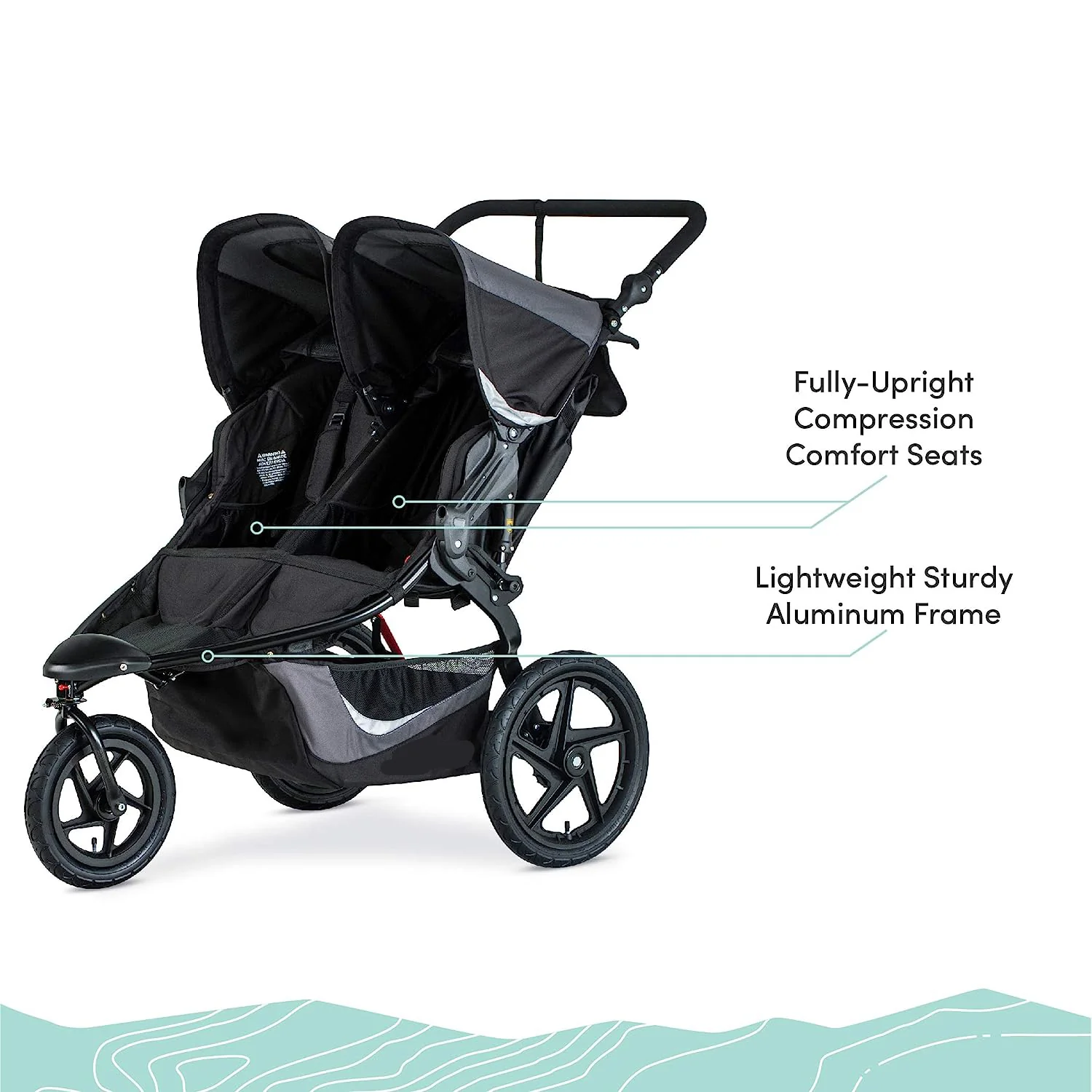 Gear Revolution Flex 3.0 Jogging-Kinderwagen, Lunar – Ultrareflektierende Akzente