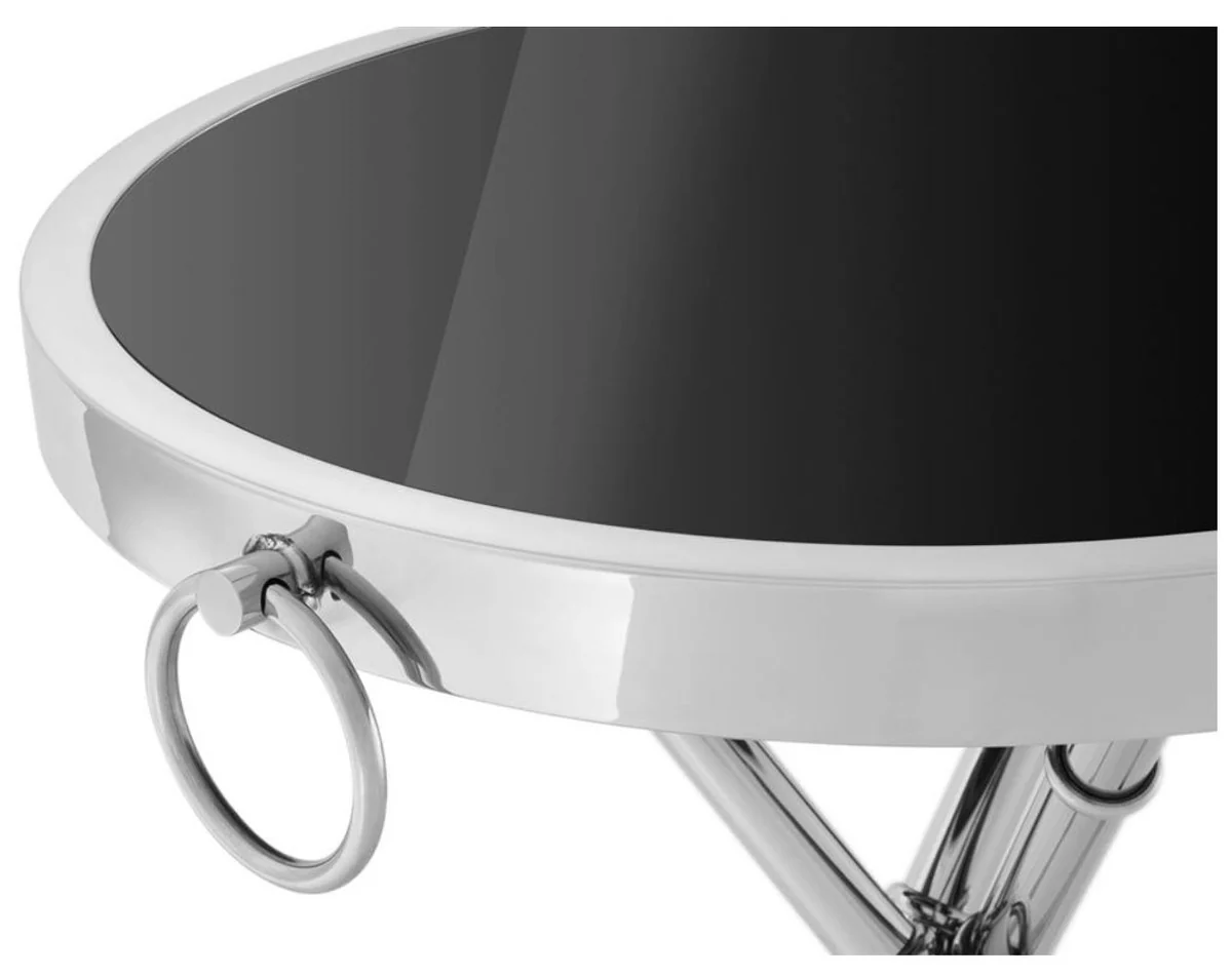 Luxury designer side table silver 52 x H. 60 cm - living room furniture