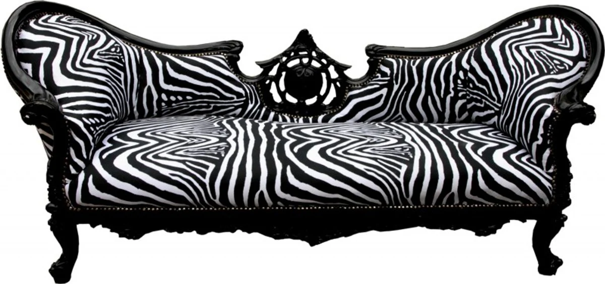 Baroque Sofa Vampire Zebra / Black - Furniture