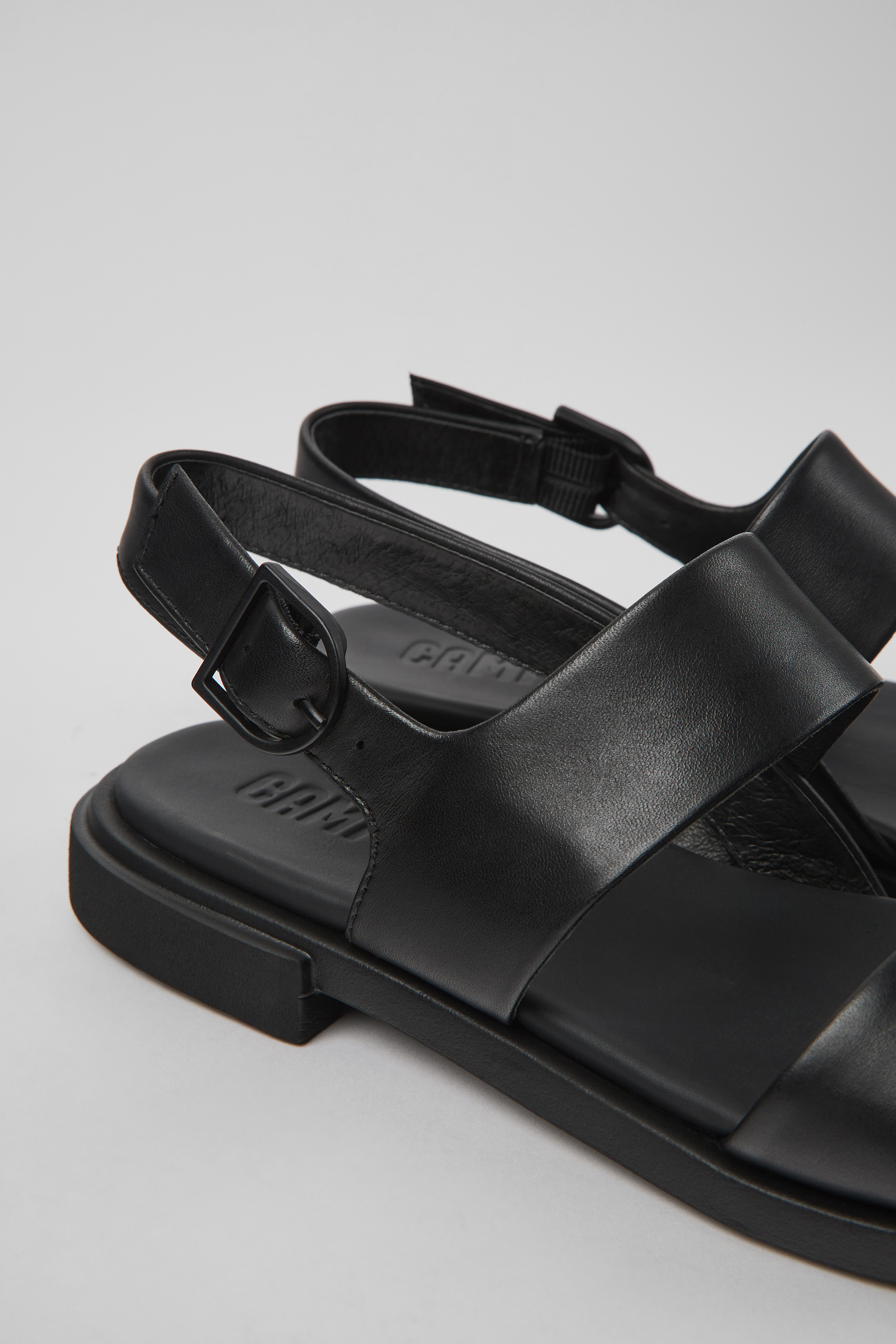 Edy - Schwarze Leder Sandalen für Damen