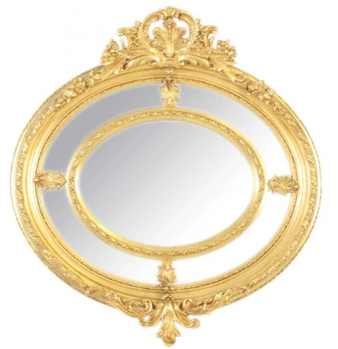 Baroque wall mirror round gold 130 x 130 cm - noble & magnificent - golden mirror