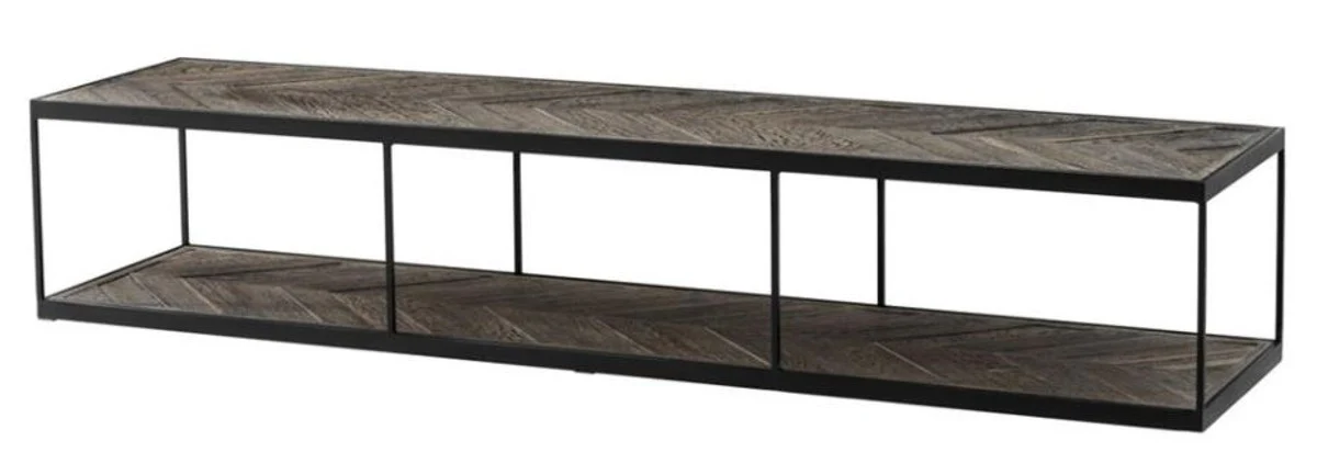 Luxury coffee table made of galvanized steel and weathered oak - designer living room table