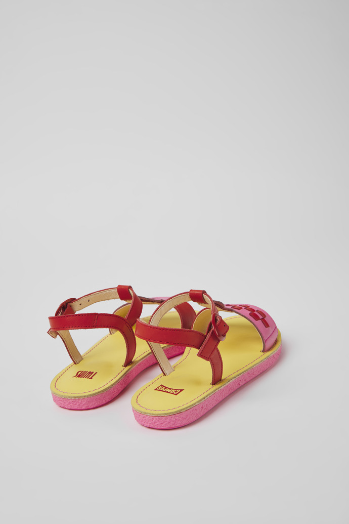 Twins Rote und rosa Leder Sandalen für Jungen
