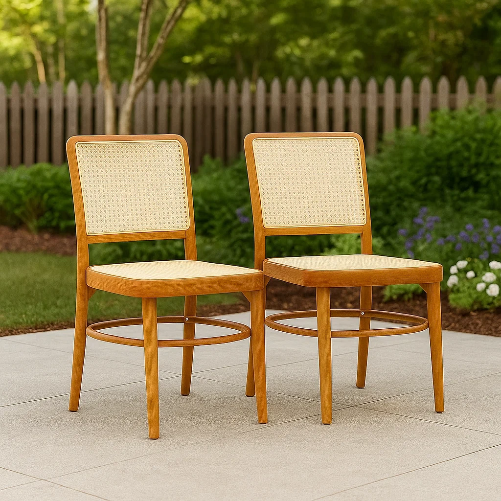 Gartenstuhl aus Naturholz, geeignet für den Garten, 47 x 47 x 86 cm