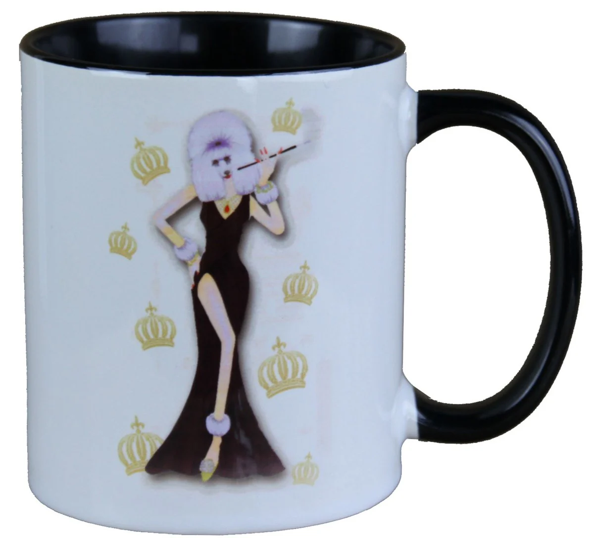 Harald Glööckler Pompöös cup dog with black evening dress - designed by Harald Glööckler