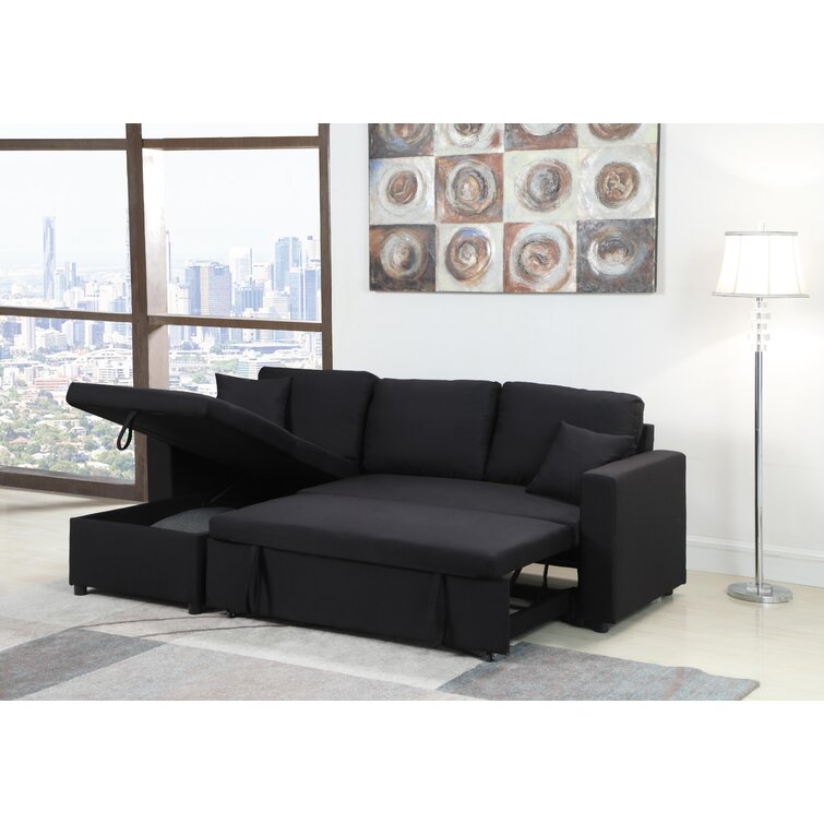 Vernita 87 Wide Leinen Reversible Sleeper Sofa & Chaise