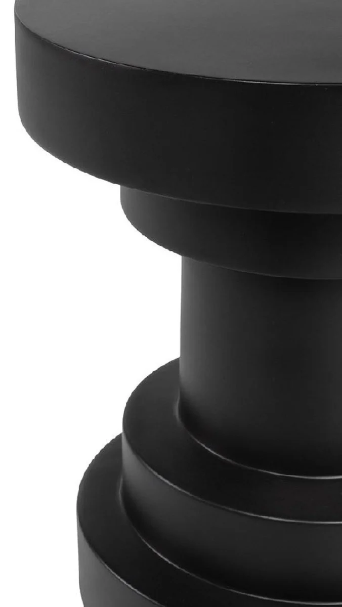 Luxury side table / stool black Ø 38 x H. 45 cm - Round glass fiber reinforced table / stool - Living room furniture - Luxury furniture - Luxury collection