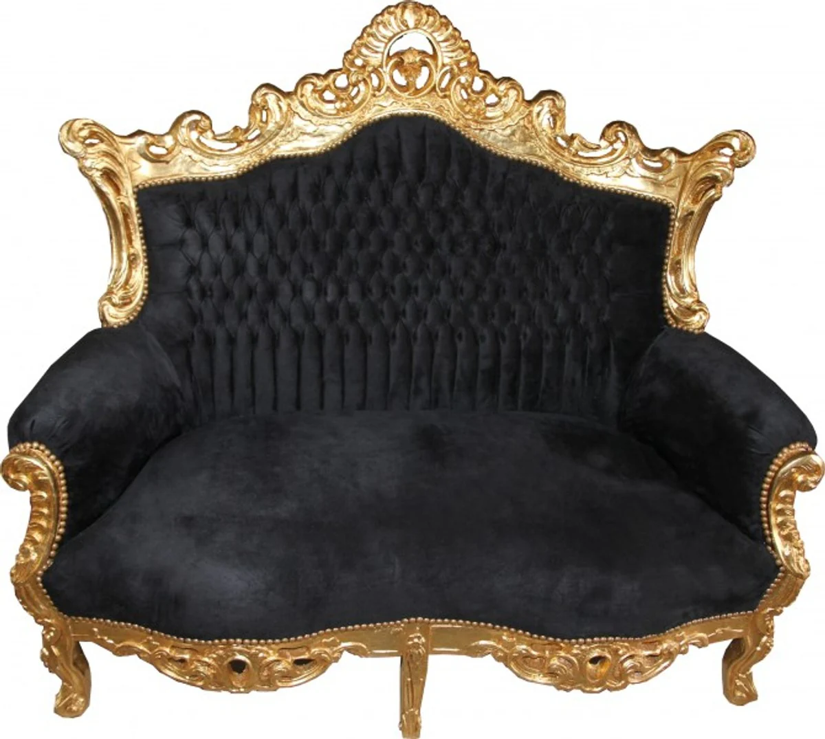 Baroque 2 seater sofa Master black / gold - antique style furniture