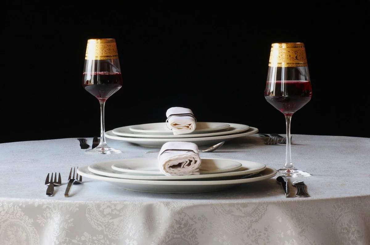 Luxury Baroque red wine glass set of 6 gold Ø 8.5 x H. 24 cm - handmade and hand-engraved wine glasses - hotel & restaurant accessories - luxury quality