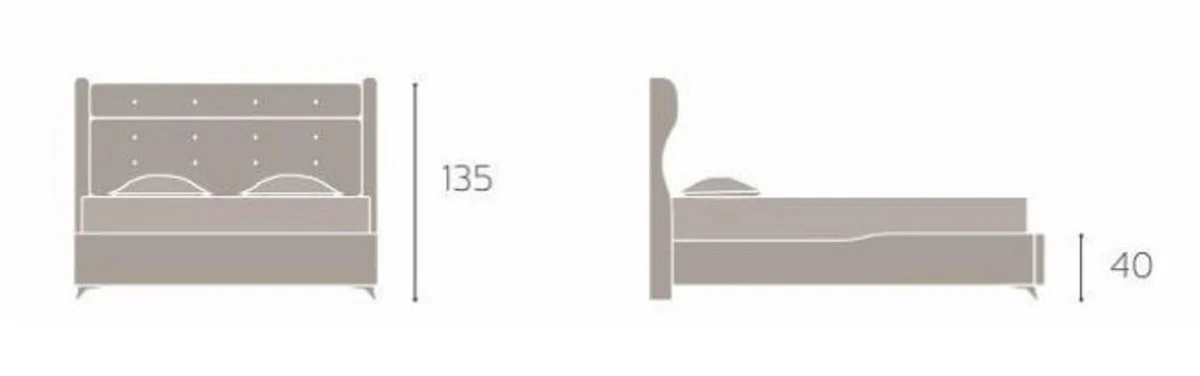 Luxury double bed Bordeaux red / white - Modern solid wood bed - Modern bedroom & hotel furniture - Luxury collection