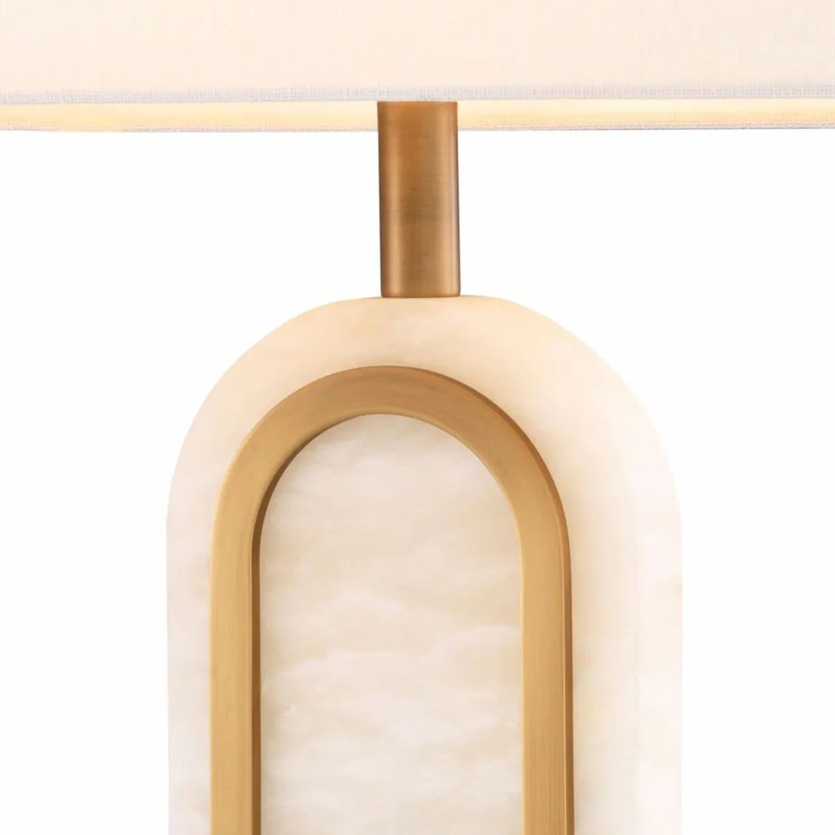 Luxury table lamp antique brass / alabaster / white H. 67 cm - Luxury Lights