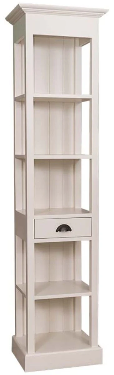 Country house style shelf cabinet with drawer cream 50 x 39 x H. 197 cm - country house style furniture